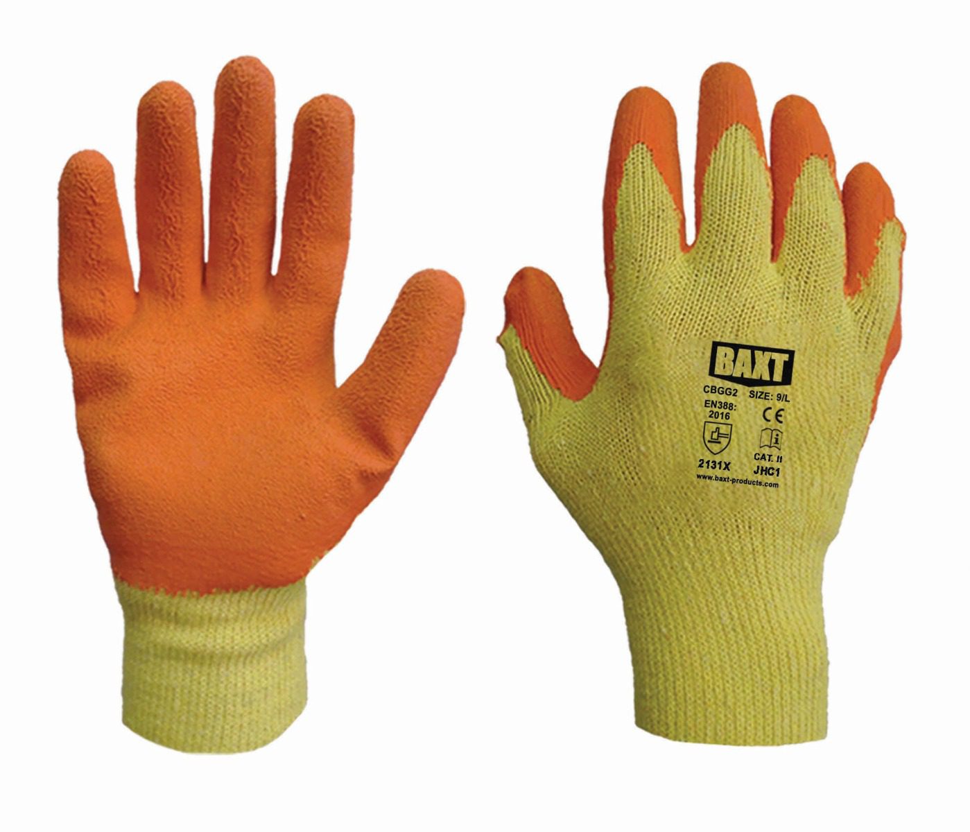 BAXT Latex Max-Grip Work Gloves - 10 pairs