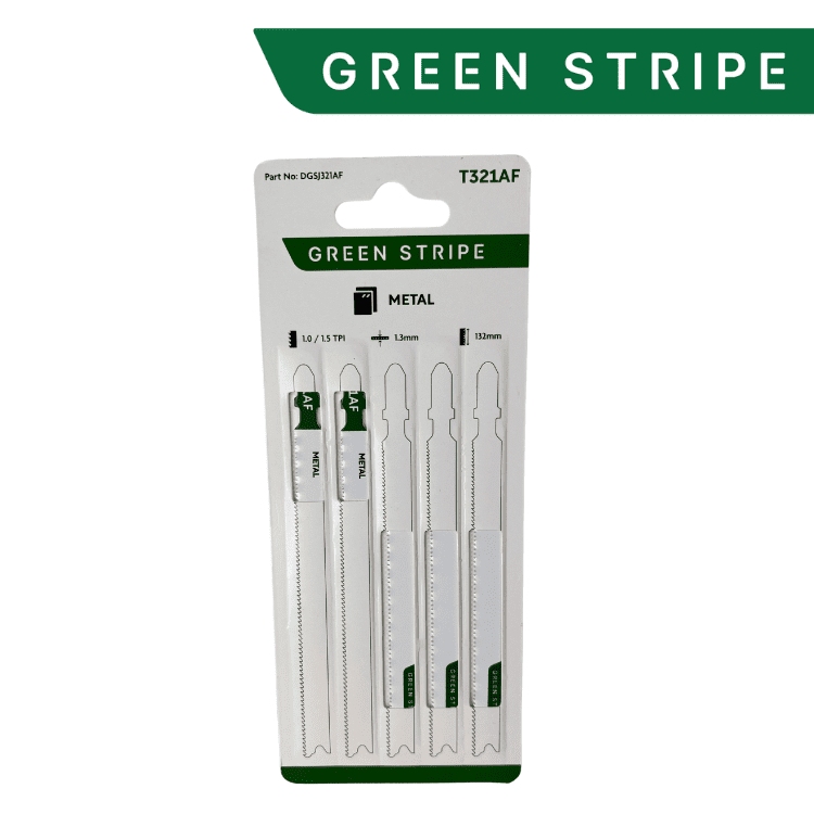 GREEN STRIPE Metal Jigsaw Blade T321AF – High-Performance Cutting for Metal Applications (Pack of 5)